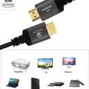 50ft HDMI Cable, Ultra High Speed Long HDMI Cables Support 4K 60Hz 2K 1080p 3D ARC, Gold Plated Connectors Soft HDMI Cord for UHD TV Monitor Projector Soundbar Laptop PS3/4 Xbox (15m) (Silver)