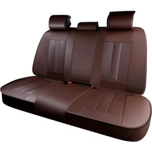 Huidasource Rear Row Seat Covers, Waterproof Faux Leather, Universal Fit for Most Cars, SUVs & Trucks, Easy to Install, Spill & Dirt Resistant, Great for Travel & Pets, Coffee