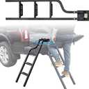 Universal 42" Dual-Side Rotatable Pickup Truck Tailgate Ladder, Foldable Heavy Duty Truck Ladder Folding Tailgate Step Pickup Truck Accessories, Capacity 600 lbs, for F150/Ram 1500...