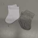 Baby Socks 0-3 months Infant White Crew Socks Baby Girls Newborn Dress Socks Boys Baptism Christening 2 Pack White & Grey