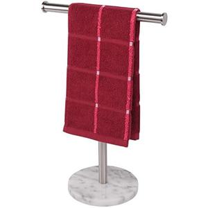 TocTen Hand Towel Holder Stand, T-Shape Hand Towel Rack for Bathroom Vanity Countertop, SUS 304 Stainless Steel Bath Towel Bar Stand with Heavy Duty Base (Brushed Nickel) (13 Inch)
