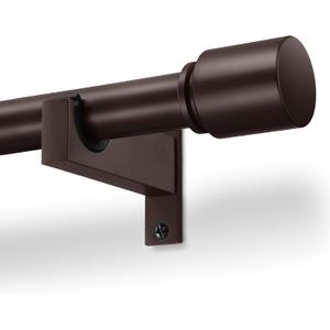 Bronze Aluminium Curtain Rods for Windows,1 Inch Adjustable Curtain Rod 48-84,Heavy Duty Drapery Rods with Thicken Bracket,Decorative Modern Single Rod with Aluminium Finials