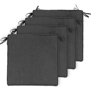Pack of 4 Outdoor Seat Cushion with Double welt 20" x 20" x 2.5",Zipper, Foam (Charcoal Dobby)