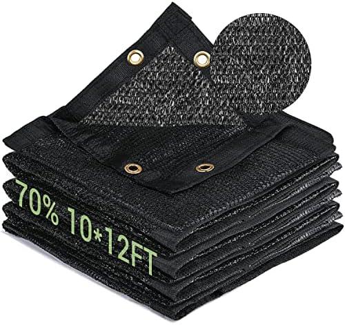 70% Garden Shade Cloth, 10x12FT HDPE Mesh Tarp with Upgraded Grommets, UV-Resistant Outdoor Sun Shades for Greenhouse, Garden, Patio Plants, Pergola