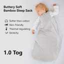 BubblePanda Rayon Made from Bamboo Sleep Sack 12-18 Months 1.0 Tog Soft Toddler Sleeping Sack for Babies 2-Way Zipper Baby Wearable Blanket