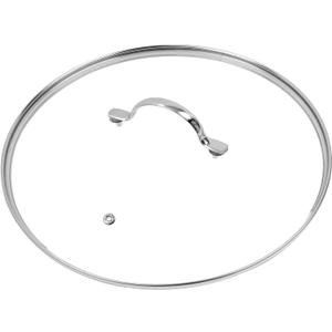 12.5" Tempered Glass Pan Lid with Steam Vent, Thickened to 4mm and Dishwasher Safe and Oven up to 480, Universal Lid Fit for Cast Iron Skillets, Frying Saute Pan, Cooking Pot (Silver)