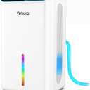 Dehumidifier for Home 1000 sq.ft - Small Quiet Dehumidifier with Auto Shut Off, Aromatherapy, 3 Gear Timer, Sleep Mode, 7-Color LED Light, Drain Hose for Bedroom, Bathroom, Basement, RV(Milky White)