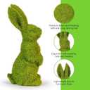 Easter Bunny Decorations,Resin Moss Bunny Figurine Features Larger Ears,Garden Artificial Moss Rabbit Easter Dcor Easter Party Favors Gifts