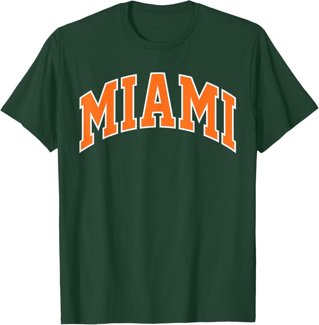 Retro Miami Men Miami Women Vintage Classic Orange Green FL T-Shirt (Small)
