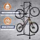 Stand Bike Storage Rack Garage Max 240lbs, Freestanding Gravity Indoor Bike Rack Holds 4 Bikes with Adjustable Arms, Vertical Bike Stand Space Saving for MTB, Road Bike