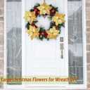 6 Pcs Vintage Gold Christmas Tree Decorations, 9" Large Christmas Flowers with Gem Glitter, Artificial Magnolia Poinsettia Flowers for Tree Wreath Garland Swag Vase Pot, Xmas Ornaments Decor Set (Glod)