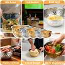 Mixing Bowls Set, 5PCS Stainless Steel Hammered Multicolor Mixing Bowls, Nesting Design Kitchen Bowls, 4.9/4.2/3.2/2.1/1.6QT for Mixing & Serving