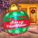 TURNMEON 6 Ft Giant Christmas Inflatable Ball Christmas Decorations Outdoor with LED Lights Snowflake Merry Christmas Blow Up Yard Decoration Outside Lawn Yard Garden Home Party Holiday Xmas