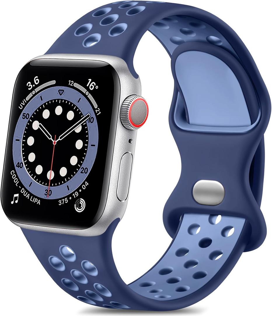 Lerobo Band Compatible with Apple Watch Band 38mm SE 3 40mm Series 11 42mm 9 41mm for Women Men 45mm 44mm 42mm, Soft Silicone Breathable Sport Strap for iWatch Bands Series 10 9 8 7 6 5 4 3 2 1 SE 2