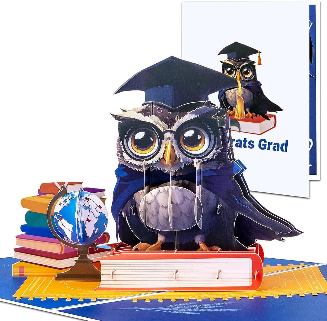 Pop Up Congrats Card, Graduation Cards, Graduation Gifts, for College, High School, PHD, Master, with Envelope.