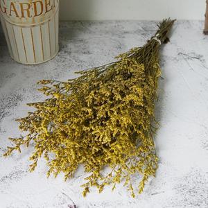 Preserved Flower Caspia Flower Bouquet,Pure Natural Flowers,Flower Arrangement Materials,2.6 Ounce,17 Inches,for Home Decoration, Wedding Decoration (Yellow)