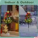 Solar Christmas Tree Pathway Lights Outdoor, Set of 4 Solar Christmas Tree Stake Lights, 80 Outdoor LEDs Xmas Decor, Christmas Decor DIY Xmas Tree Gift (Warm White)