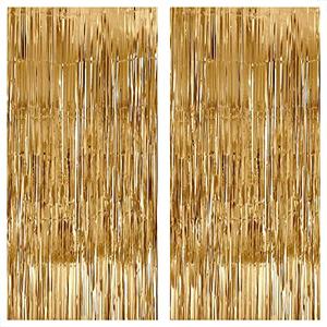 Katchon, Champagne Gold Backdrop Curtain - Pack of 2 | Gold Streamers for Christmas Decorations Indoor, Bridal Shower, Bachelorette Party Decor | Shimmer Curtains for New Years Decorations 2026