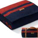 100% Wool Blanket, 62" x 86", Warm, Thick, Washable, Military Wool Blanket, Great for Camping, Outdoors, Sporting Events, Survival Kits (Large, Sun)