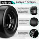 11x6.00-5 Flat Free Tire, 2 Pack 11x6.00-5 Tires for Zero Turn Mower with 3/4" or 5/8" & 1/2" Bearings, Solid Smooth 11x6-5 Lawn Mover Tires Flat Free for Bad Boy/Cub Cadet Mowers, Load 450lbs