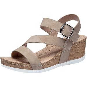 Jeossy Women's Platform Wedge Sandals 835 Comfortable Open Toe Ankle Strap Summer Walking Sandals with Buckle
