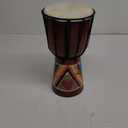 Wood Djembe Drum, 6.5'' x 12''Carved Mahogany African Drums with Goatskin Drumhead, West African Styled Professional Djembe Hand Drum for Kids and Adults Beginners