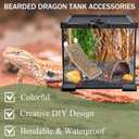 RUNANIA Bearded Dragon Tank Accessories, Reptile Mat Hammock Plants Bridge Jungle Climber Vines Terrarium Decorations for Bearded Dragon Lizard Snake