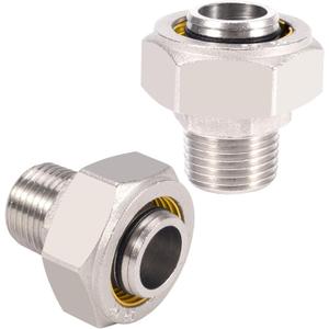 2pcs 3/4"1/2" Air Line Fittings for Rapid Air System, Air Hose Fittings 3/4 Inch Single Connector Fit for Shop/Garage Compressed Air Piping, Brass-Nickel Plated, 200psi Working Pressure