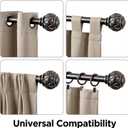 Antique Nickel Curtain Rods for Windows 18 to 144 Inches,Adjustable Decorative Drapery Rods,Heavy Duty Curtain Rod with Netted Ball Finials