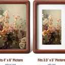 Wenqik 2 Pcs Walnut Wood Picture Frames, Standing Desk Photo Frame, Walnut Solid Natural Wood Tiny Picture Frame with Acrylic, 3.5 x 5 with Mat or 4 x 6 Without Mat for Tabletop and Wall Mounting