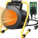 EAGLE PEAK 1500W Greenhouse Heater with Thermostat, Suitable for Greenhouse, Grow Tent, Garage, Cellar and RV Use, Water Resistant IPX 4 Rated, Overheat Protection, Radiant Heating, Black (1Pack)