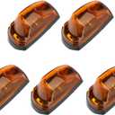 cciyu 5x Amber Lens Cab Marker Lights White LED Clearance Top Roof Running Lights Assembly Compatible with F250 F350 F450 F550 Full LED Cab Roof Marker Light Kit 2017-2021 Super Duty
