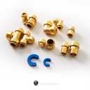 Push Fit End Cap, Push Fit Coupling, Push-to-Connect Plumbing Fittings, Brass Straight Plumbing Fittings with Disconnect Clip, Push-to-Connect, CPVC (1/2", 6 Pcs)