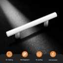 Probrico 30 Pack|5 inch Drawer Pulls Stainless Steel, Modern White Cabinet Pull, Round T bar Handles Dresser Drawer Pulls, Kitchen Cabinet Knob Hardware
