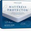 Cosy House Collection Luxury Mattress Protector - Blend of Rayon Derived from Bamboo - Master Bedroom Essentials - Ultra Soft Comfort, Stays Cool & Quiet - Premium Fitted Sheet Style (Queen) White