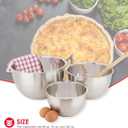 Home Basics 3 Piece Stainless Steel Nesting Mixing Bowls | Measurements on Inside | 48 oz. 96 oz. 160 oz. Sizing | High Sides for Easy Mixing