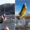 Sougayilang Baitcaster Combo, 2-Piece M/MH 30+24Ton Graphite Rod, 7.0:1 Gear Ratio, 11+1 Bearings Reels for Inshore Bass, Trout, Walleye, Catfish (One Pack)