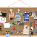 Cork Board Bulletin Board 23 x 15.7Inches with Rectangle Wooden Frame Hanging Pin for Walls Office Message Board or Vision Board Decoration