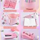 Pink Desk Accessories and Organizers with Desk Organizer and 360Rotating Pen Holder stapler Pen and a Lot of Office Pink Office Supplies Beautifully Presented in a Gift Box
