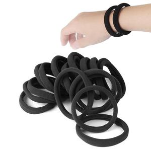 2 x 20 PCS Large Hair Ties for Thick Hair Black Hair Bands for Women Men and Girls No Damage Stretchy Ponytail Holders for Braids (5 cm in Diameter, 1 cm in Width)