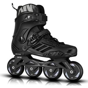 SKTYEE Inline Skates for Women Men, High Performance Roller Skates Blades Adult Male Female, Professional Skates for Outdoor Fitness & Beginners, Washable Liner, 85A PU Wheels, Black Size 8-10