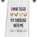 Funny Chicken Kitchen Towels, Chicken Lover Mom Lady Gifts Dish Tea Towels for Kitchen Decor, Humor Farm Animal Rooster Hen Hand Towels for Bathroom Decor, 16x24 Inch