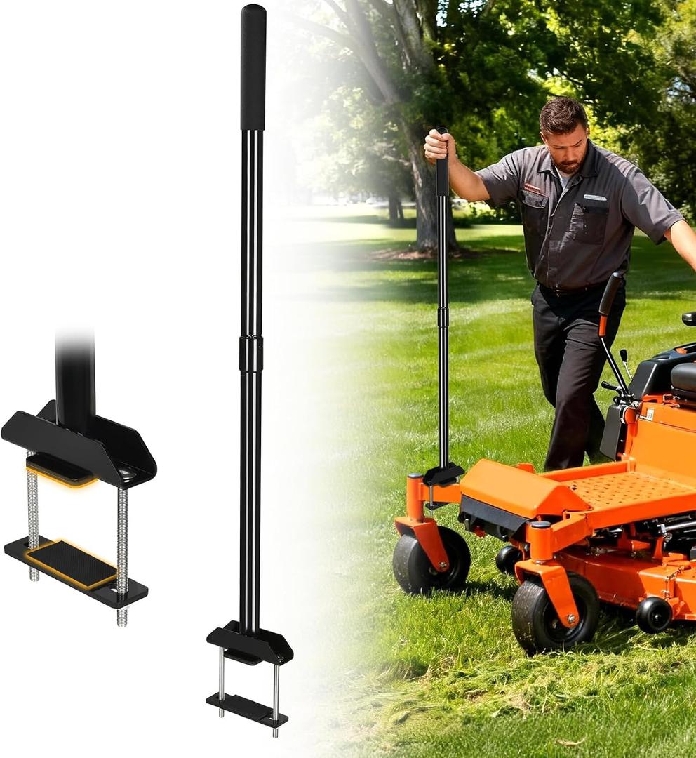Mower Mount Assist Handle, Adjustable Grab Bar Zero Turn Mower Accessories, Get On/Off Aid Tool with Support Grip and Longer Bolt Kit, Lawn Mower Parts Mounting Handle Fits Most Zero Turn Models