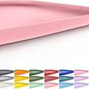 SMILOOL Silicone Pet Food Mat with Raised Edge for Food and Water Bowl, Dog Feeding Mats, Cat Food Trays for Floor Waterproof, Rubber Tray for Dogs and Cats, 24 x 16 x 0.8 Sakura Pink