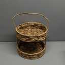 Household Essentials Water Hyacinth 2-Tier Tray, Natural