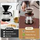 Coffee Bar Mat, 16"x12" Non-Slip Rubber Mats for Countertop, 3D Coffee-Bean Pattern Pad for CoffeeStation, Easy Clean Drip, Anti-Spill, Ideal Matt for Cocktail, Whiskey and Espresso
