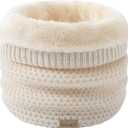 HYUET Winter Neck Gaiter Men, Fleece Neck Warmer Windproof Face Scarf Mask Face Cover Neck Cover for Men Women Ski (White)