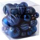Christmas Balls Ornaments -36pcs Shatterproof Christmas Tree Decorations with Hanging Loop for Xmas Tree Wedding Holiday Party Home Decor,6 Styles in 3 Sizes(Blue)