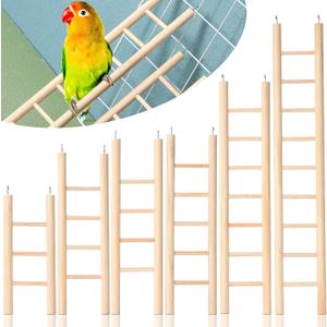 Kigeli 6 Pcs Wood Step Ladder for Bird, Hanging Bird Ladder Parrot Step Cage Hanging Climbing Toys for Parakeets, Parrots, Cockatoo and Lovebirds