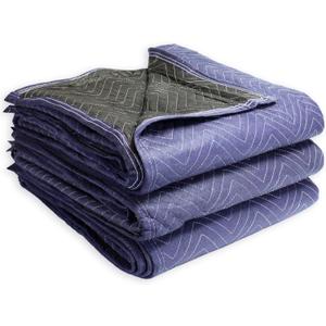 Deluxe Moving Blanket Pad, Quilted Blue 72"x80" 3 Pack